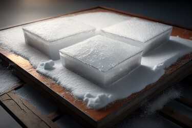 Digital Arts titled "Salt plates and pan…" by Emaga Travels By Emaga Art, Original Artwork, AI generated image
