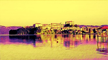 Photography titled "City on the lake" by Emanuele De Vincenzo, Original Artwork, Manipulated Photography