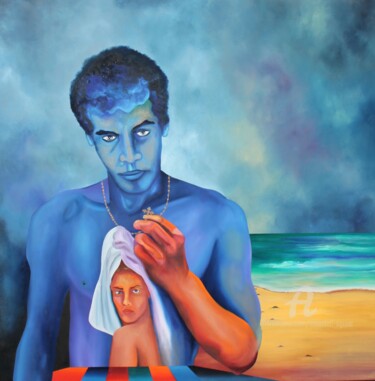Картина под названием "amor harmonia" - Emanuel Aguiar, Подлинное произведение искусства, Масло