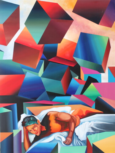 VIDA E MORTE SOB A LUZ DIVINA Pintura intitulada "VIDA E MORTE SOB A…" por Emanuel Aguiar, Obras de arte originais, Óleo