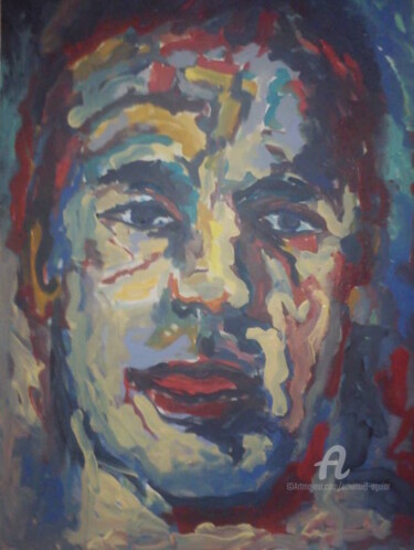 Painting titled "RETRATO" by Emanuel Aguiar, Original Artwork