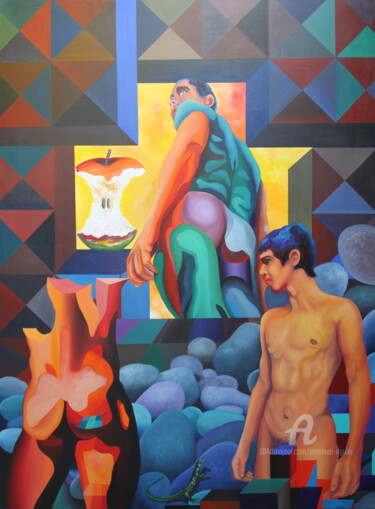Картина под названием "A METAMORFOSE DA VI…" - Emanuel Aguiar, Подлинное произведение искусства, Масло