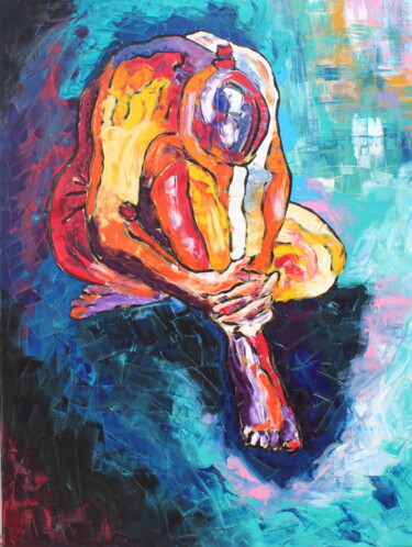 Картина под названием "Bailarina" - Emanuel Aguiar, Подлинное произведение искусства, Акрил Установлен на Деревянная панель
