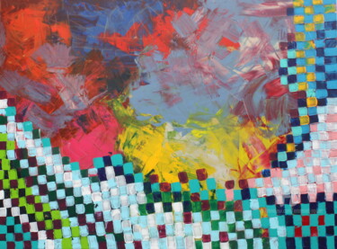 Pintura titulada "Pixel em Fusão" por Emanuel Aguiar, Obra de arte original, Oleo