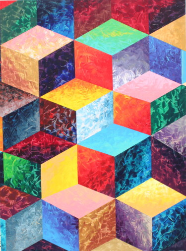 AS CORES DA ALMA 2 Pintura titulada "AS CORES DA ALMA 2" por Emanuel Aguiar, Obra de arte original, Acrílico Montado en Otro panel rígido