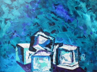 Painting titled "cubos de  gelo" by Emanuel Aguiar, Original Artwork, Acrylic