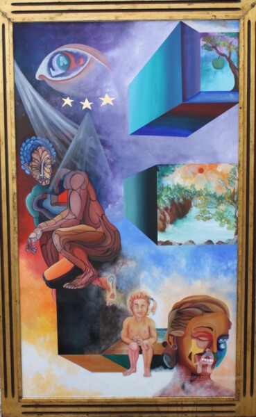 Peinture intitulée "CRIAÇAO" par Emanuel Aguiar, Œuvre d'art originale, Huile