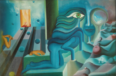 Painting titled "OLHAR" by Emanuel Aguiar, Original Artwork