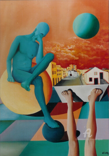 Painting titled "CIDADE" by Emanuel Aguiar, Original Artwork
