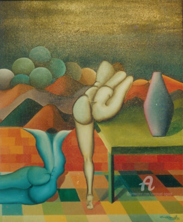 Painting titled "VASO" by Emanuel Aguiar, Original Artwork