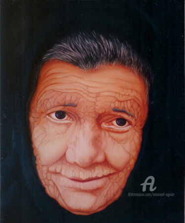 Malerei mit dem Titel "FACE IDOSA" von Emanuel Aguiar, Original-Kunstwerk