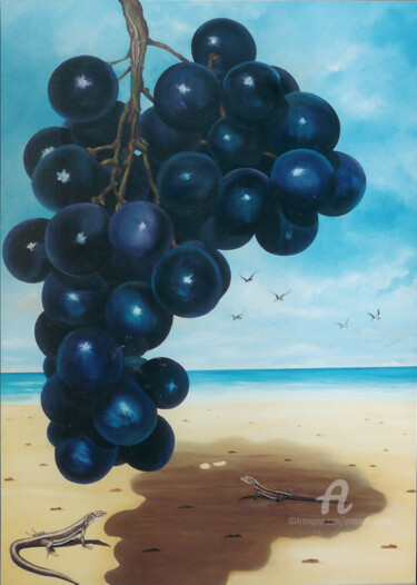 Painting titled "UVAS" by Emanuel Aguiar, Original Artwork