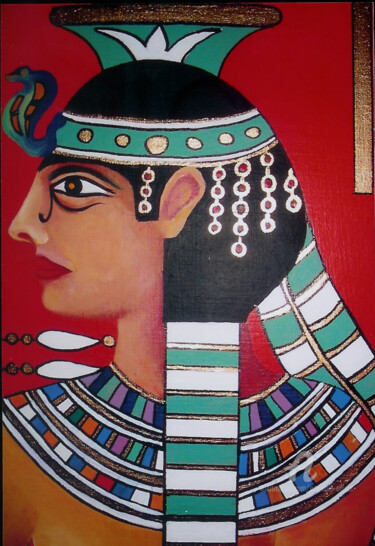 Painting titled "FACE EGIPTA" by Emanuel Aguiar, Original Artwork
