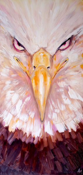 绘画 标题为“Eagle” 由Emanuel Titus Marginean, 原创艺术品, 油 安装在木质担架架上