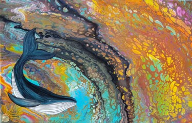 Pintura intitulada "La Balena Madre" por Emanuela Lo Presti, Obras de arte originais, Acrílico