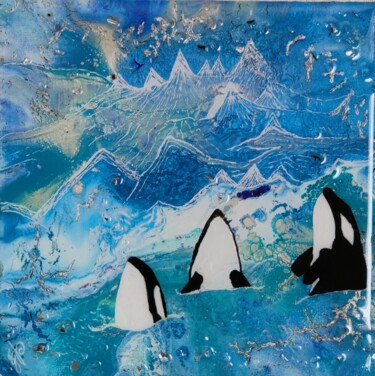 Peinture intitulée "The Orca Choir" par Emanuela Lo Presti, Œuvre d'art originale, Acrylique