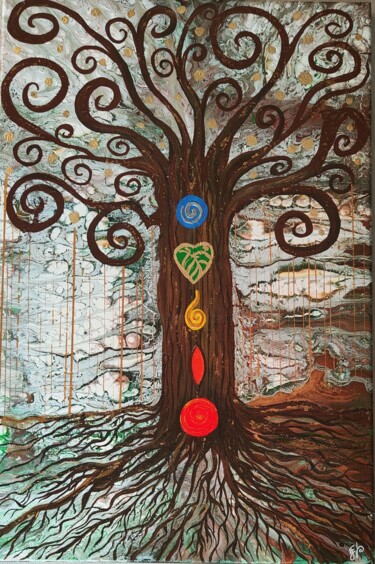 Malerei mit dem Titel "Tree of Life" von Emanuela Lo Presti, Original-Kunstwerk, Acryl