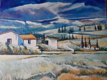 Painting titled "Paesaggio rurale" by Emanuele Bianco, Original Artwork, Acrylic