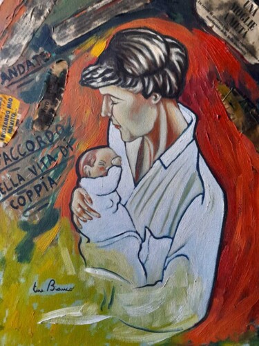 Pittura intitolato "La maternità" da Emanuele Bianco, Opera d'arte originale, Olio