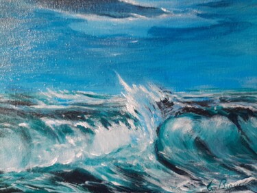 Peinture intitulée "Mare in tempesta" par Emanuele Bianco, Œuvre d'art originale, Acrylique