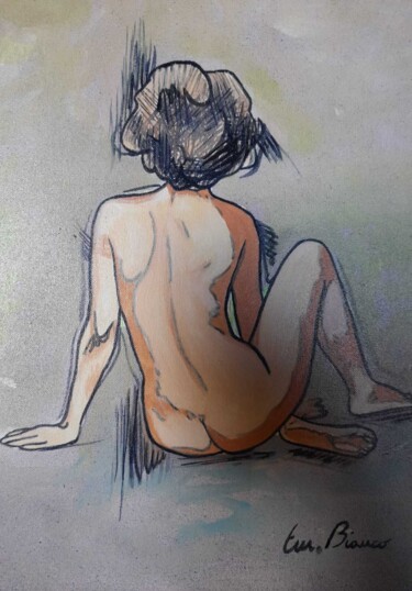 Peinture intitulée "Nudo femminile" par Emanuele Bianco, Œuvre d'art originale, Acrylique