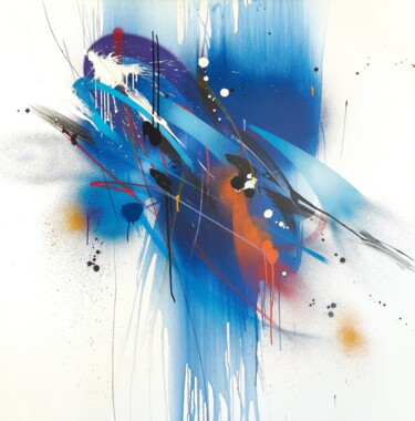 Картина под названием "Blueshift 16" - Emanuele Vittorioso, Подлинное произведение искусства, Акрил Установлен на Деревянная…