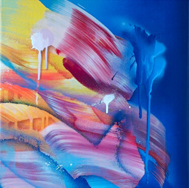 Painting titled "Wrapped Up In Blue" by Emanuele Vittorioso, Original Artwork, Acrylic Mounted on Wood Stretcher frame