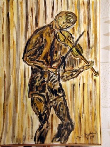 Painting titled "Jazz solo de violon" by Emanuel Rodan, Original Artwork
