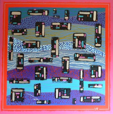 Painting titled "ma place dans le tr…" by Embe, Original Artwork