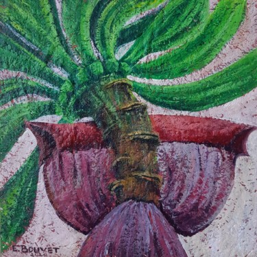 Painting titled "Banana blossom" by Emily Bouvet, Original Artwork, Acrylic