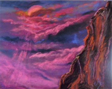 Painting titled "Lever de soleil ros…" by E. Angie Boucard, Original Artwork