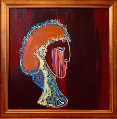 Painting titled "Goddess" by Emela Brace (Nomolos), Original Artwork, Acrylic Mounted on Wood Stretcher frame