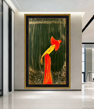 Картина под названием "The Hat" - Emela Brace (Nomolos), Подлинное произведение искусства, Акрил Установлен на Деревянная ра…
