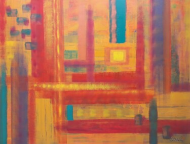 Painting titled "# 25" by Emeline Guilbaud, Original Artwork, Acrylic Mounted on Wood Stretcher frame
