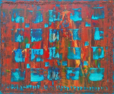 Painting titled "# 57" by Emeline Guilbaud, Original Artwork, Acrylic Mounted on Wood Stretcher frame