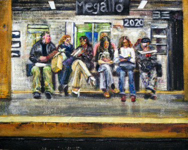 Peinture intitulée "Station" par Emese Bács, Œuvre d'art originale, Acrylique Monté sur Châssis en bois