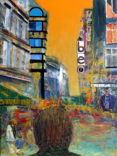 Painting titled "A turist in Budapes…" by Emese Bács, Original Artwork, Oil