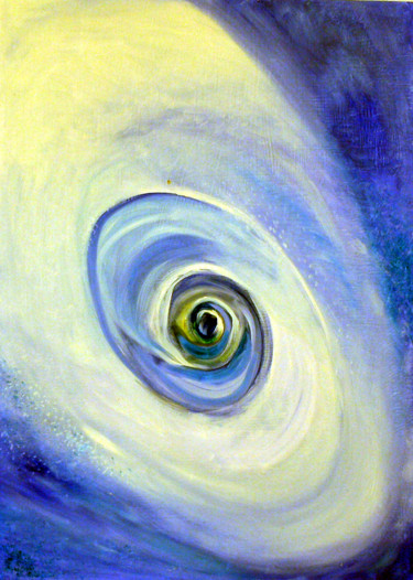 Schilderij getiteld "Cyclon" door Emilia Amaro, Origineel Kunstwerk, Olie