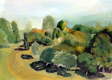 Peinture intitulée "Turn of the road" par Emilia Amaro, Œuvre d'art originale, Huile