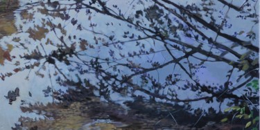 Painting titled "Tenno Lake detail 6" by Emilia Amaro, Original Artwork, Acrylic