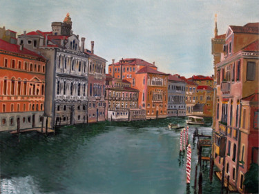 Картина под названием "Venice above the da…" - Emilia Amaro, Подлинное произведение искусства, Масло