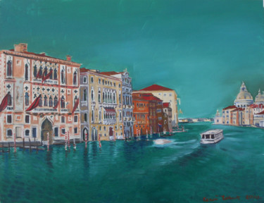 Painting titled "Venice above the gr…" by Emilia Amaro, Original Artwork, Oil
