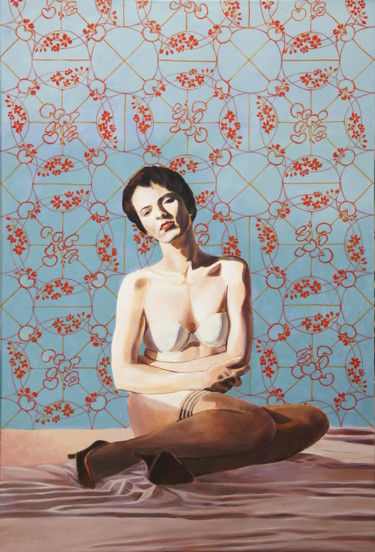 Malerei mit dem Titel "Diva" von Emilia Amaro, Original-Kunstwerk, Acryl
