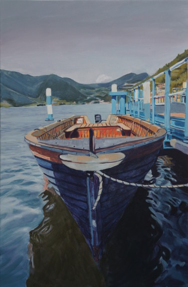 Картина под названием "Lago di Iseo" - Emilia Amaro, Подлинное произведение искусства, Акрил