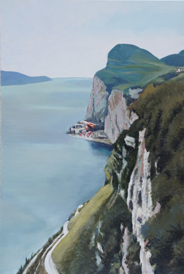 Painting titled "Lago di Garda" by Emilia Amaro, Original Artwork, Acrylic