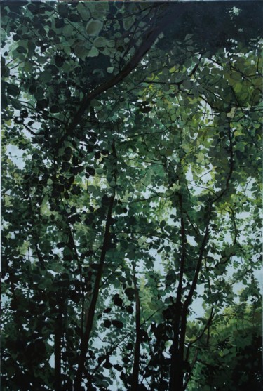 Painting titled "Woods" by Emilia Amaro, Original Artwork, Acrylic