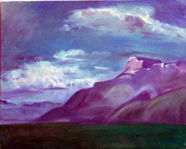 Painting titled "Monte penegal" by Emilia Amaro, Original Artwork, Oil