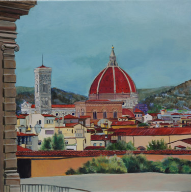 Malerei mit dem Titel "Firenze" von Emilia Amaro, Original-Kunstwerk, Acryl