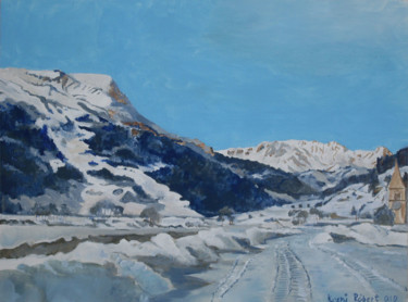 Pintura titulada "Lago di Resia d'inv…" por Emilia Amaro, Obra de arte original, Oleo