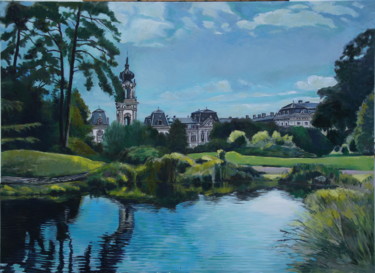 Painting titled "Palace of Festetich…" by Emilia Amaro, Original Artwork, Oil
